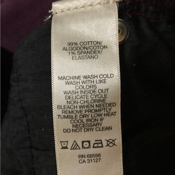 DKNY SOHO Skinny Jeans Women’s Size 10 Burgundy - Picture 9 of 10